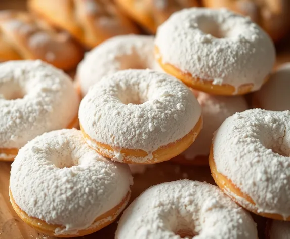 white powdered donuts