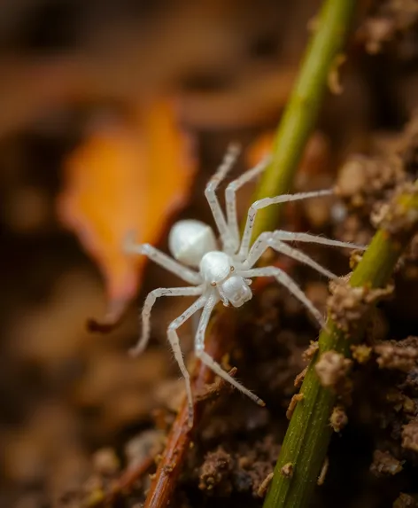 tiny white spider