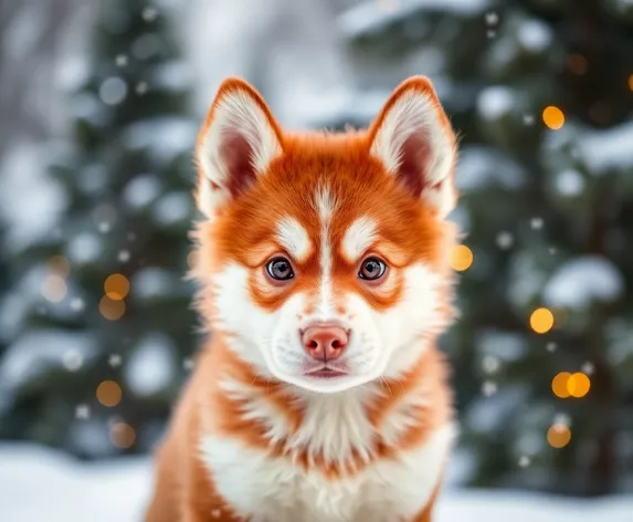 red siberian husky puppy