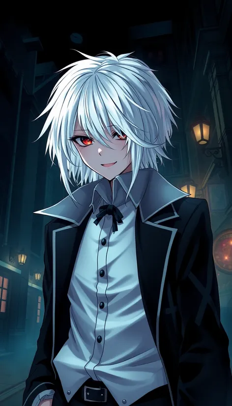 white haired vampire anime