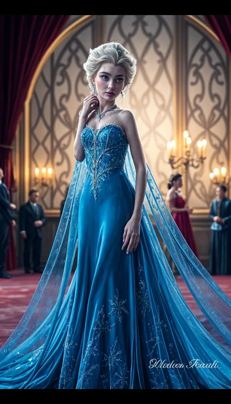 Queen Elsa wearing evening