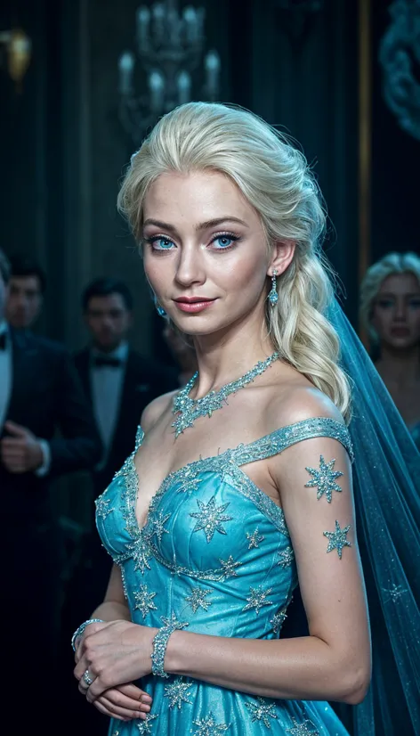 Queen Elsa wearing evening