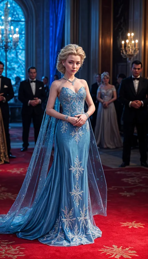 Queen Elsa wearing evening