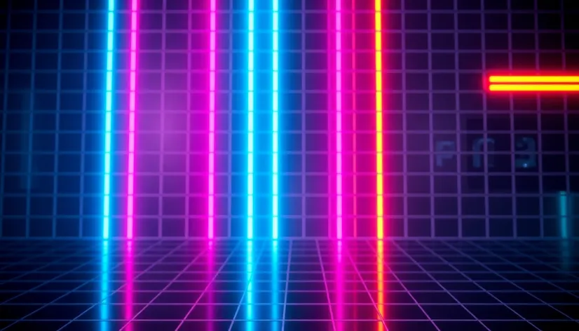 retrowave neon grid wallpaper