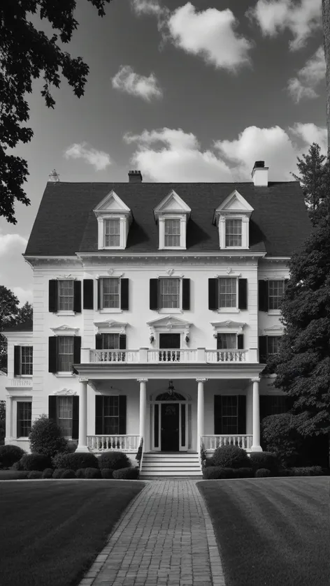 black and white house