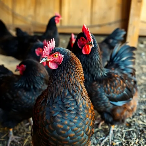 black copper maran chickens