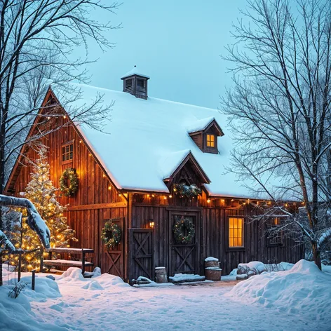 Barn with snow and