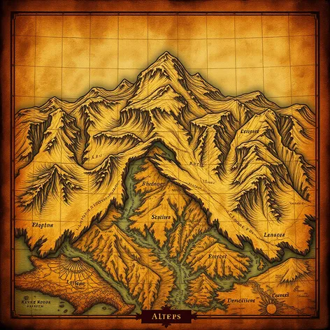 ancient map alps