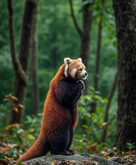 red panda standing up