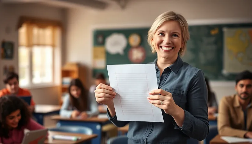 a teacher holding an