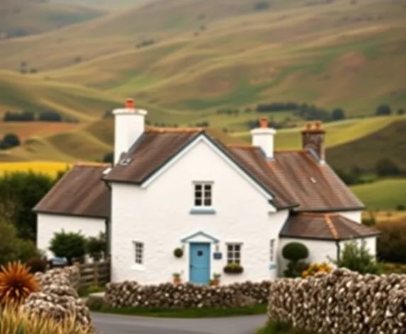 white scottish village house