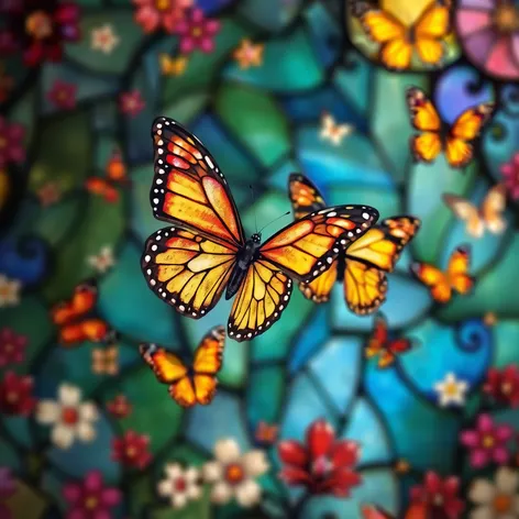 stained glass butterflies