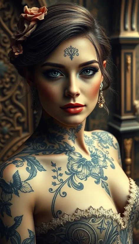 feminine victorian tattoos