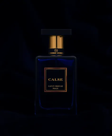 dark blue perfume bottle