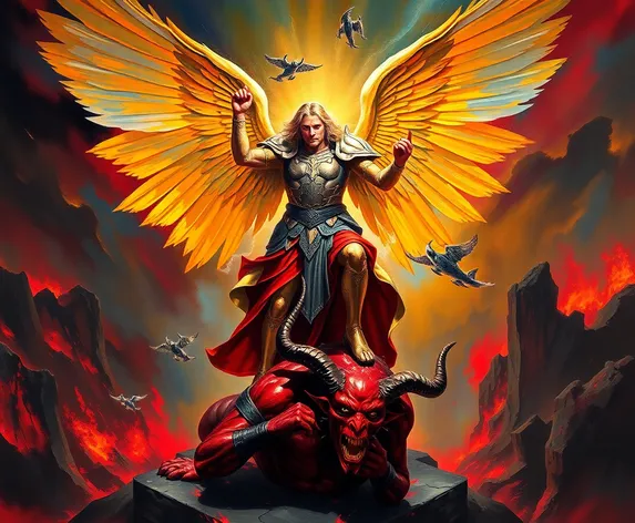 archangel michael stepping on