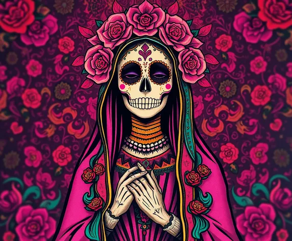 santa muerte pink