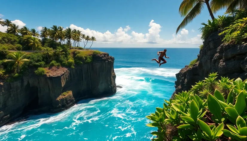 clif jumping in hawwai