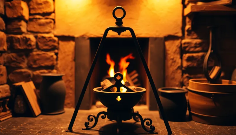 metal fireplace tripod cast