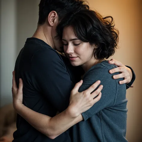 Two people hugging