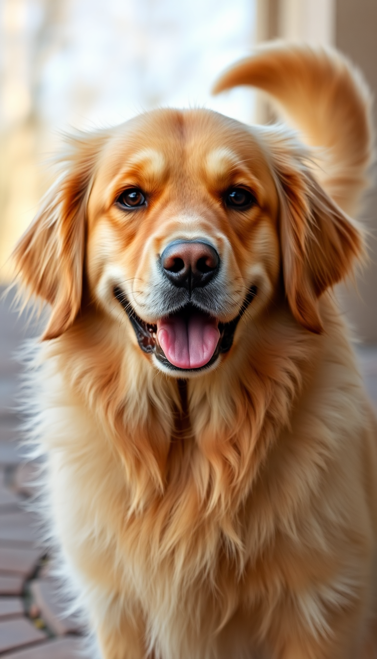 Labrador retriever with fashion long hair