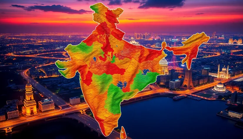 map of india and