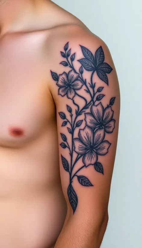 flower tattoos on guys