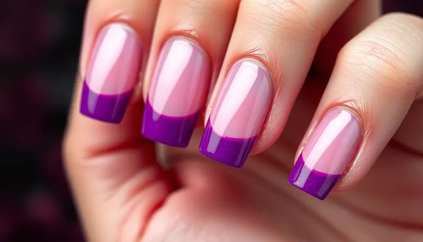 purple french tip nails