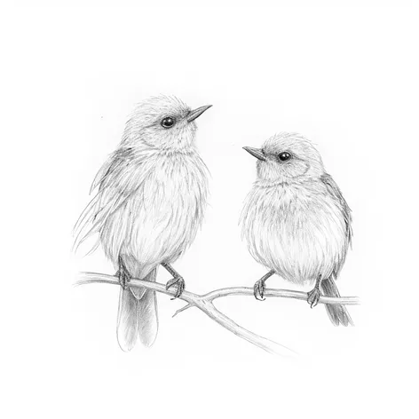 birds pencil drawing