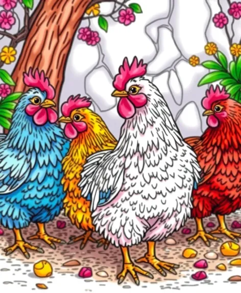 colouring pages of chickens