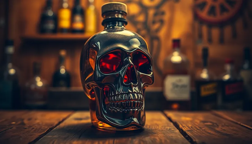 skull liquor bottle