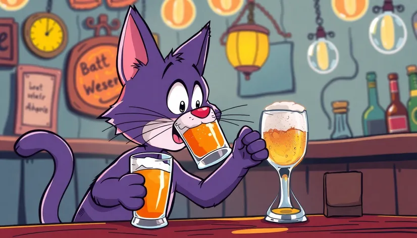 cat drinking beer