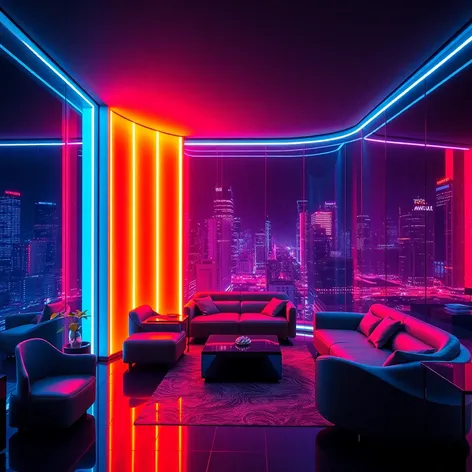 neon futuristic bedroom