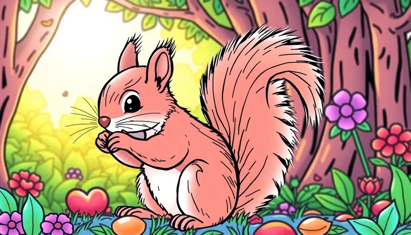 cute squirrel coloring pages