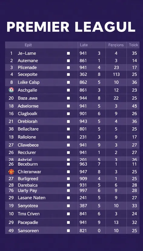 epl standings