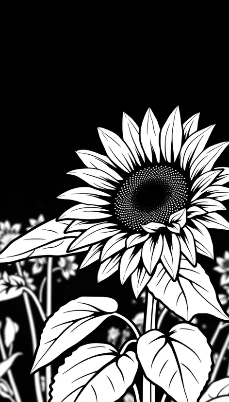 sunflower clip art black