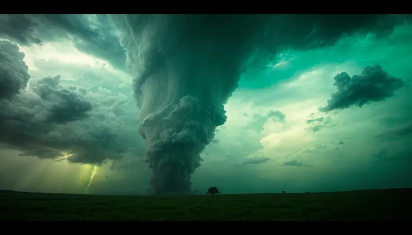 green sky tornado image