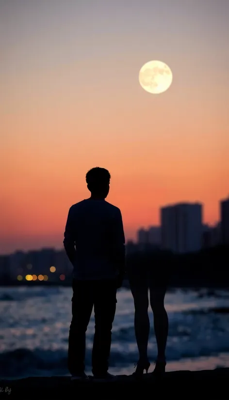 couple silhouette holding hands