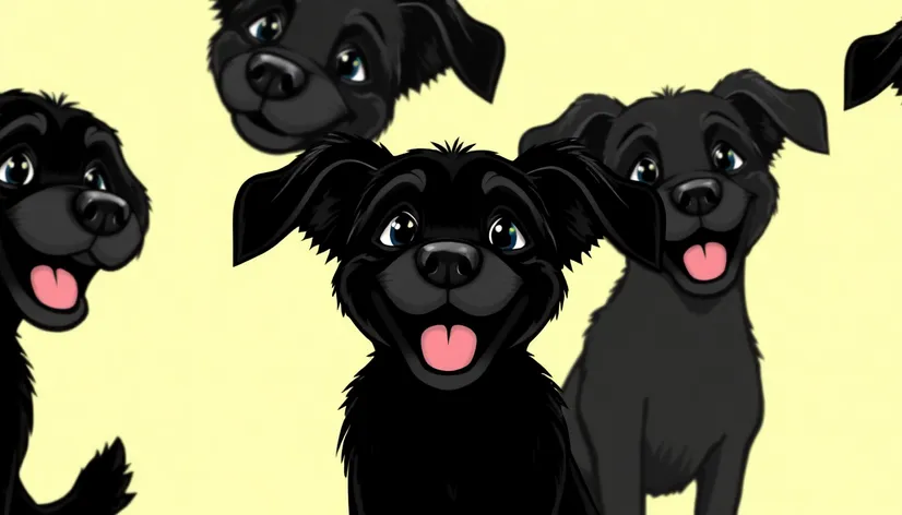 two black dogscartoon