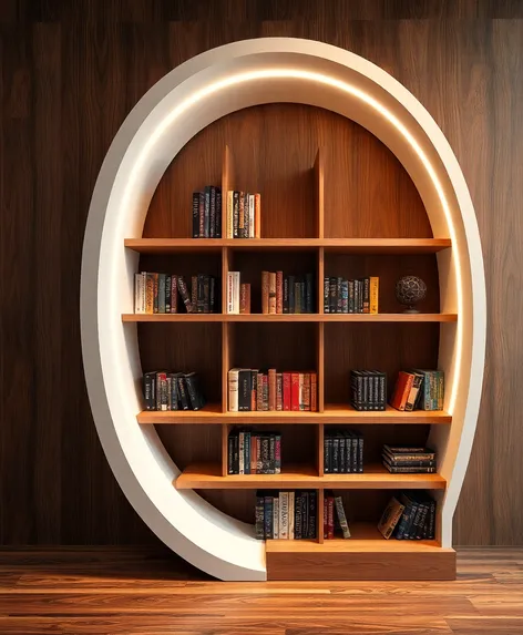 curved bookshelf