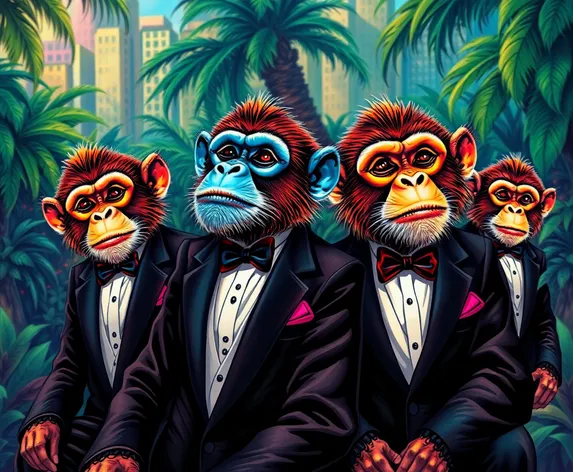 monkeys in tuxedos