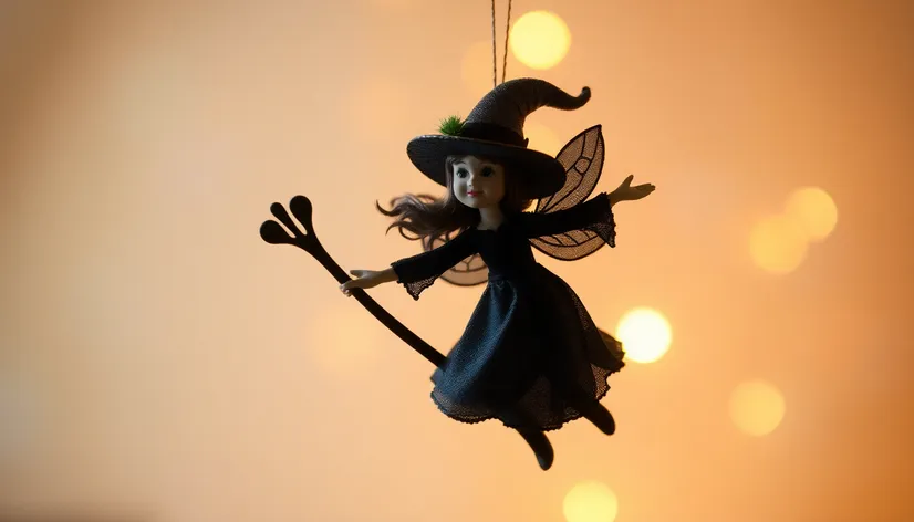 flying witch decoration