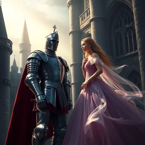 knight protecting princess art