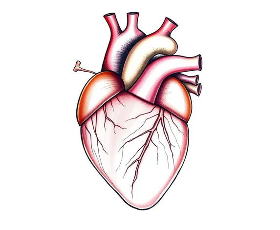 anatomical heart line drawing