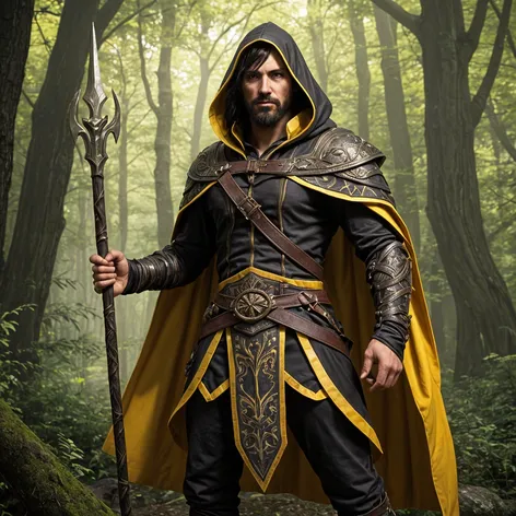 Half-elven warlock. Male, black