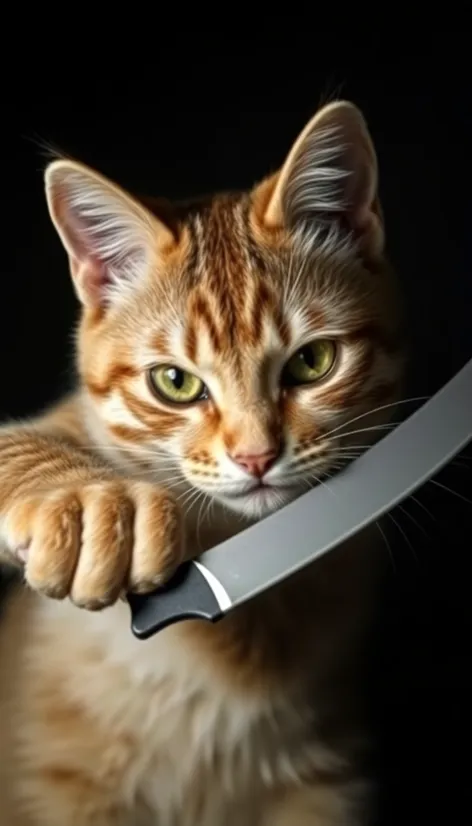 cat knife meme