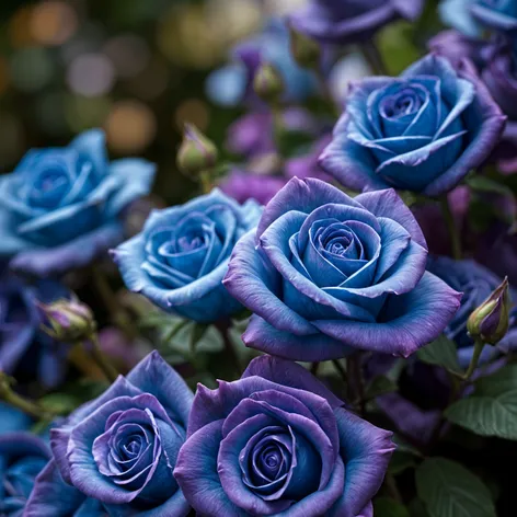 blue and purple roses