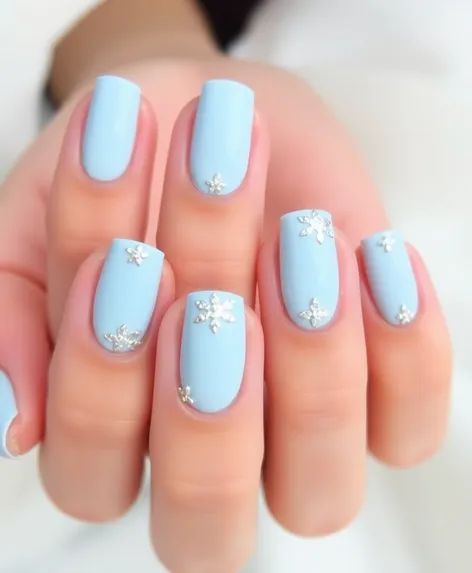 light blue nail art