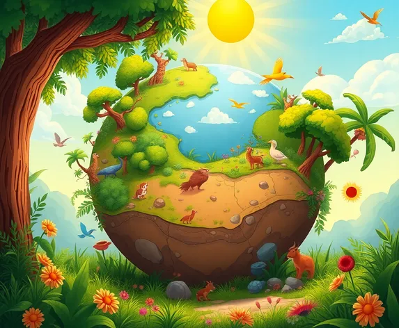 earth cartoon showing nature