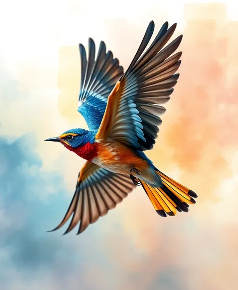 bird in flight drawing