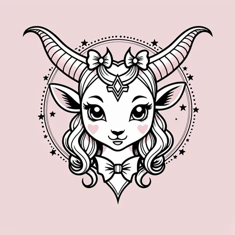 Kawaii baphomet demon goat